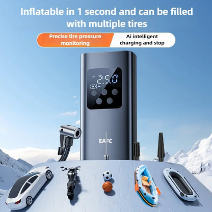 🚗 Przenośna Pompka Samochodowa 150 PSI – Bezprzewodowy Kompresor z Wyświetlaczem LED