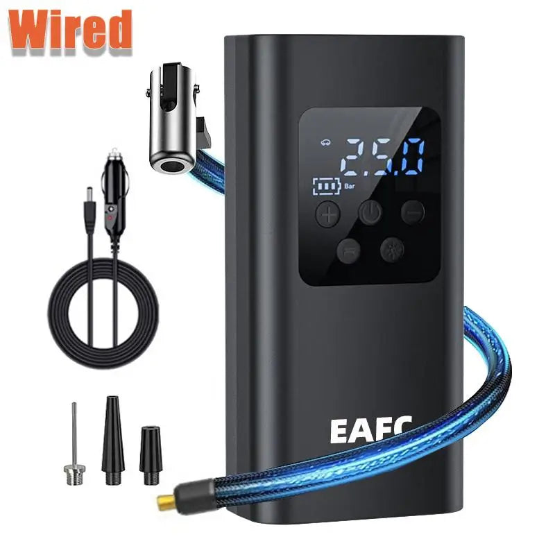🚗 Przenośna Pompka Samochodowa 150 PSI – Bezprzewodowy Kompresor z Wyświetlaczem LED